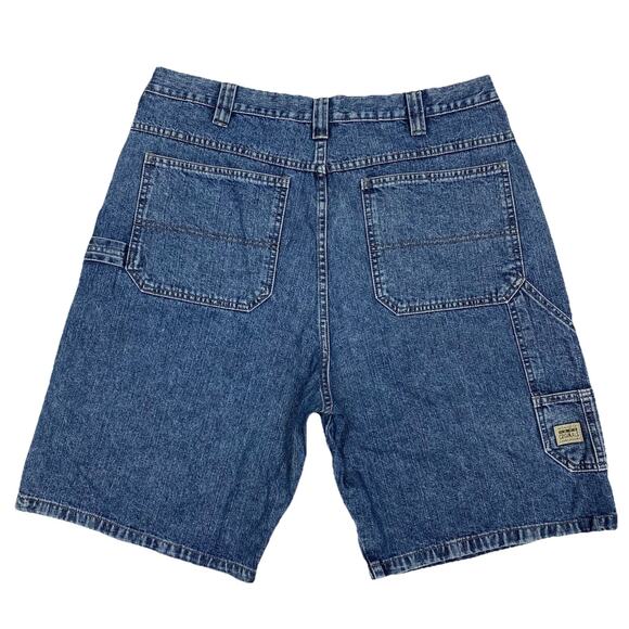 Wrangler Originals Carpenter Denim Shorts Blue 36 (Measures 34x10) Work Utility - Picture 1 of 12
